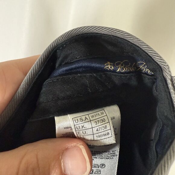 Brooks Brother Advantage Chino Elliot Pants Men's 37x30 Grey Pleated Cotton - Picture 6 of 10